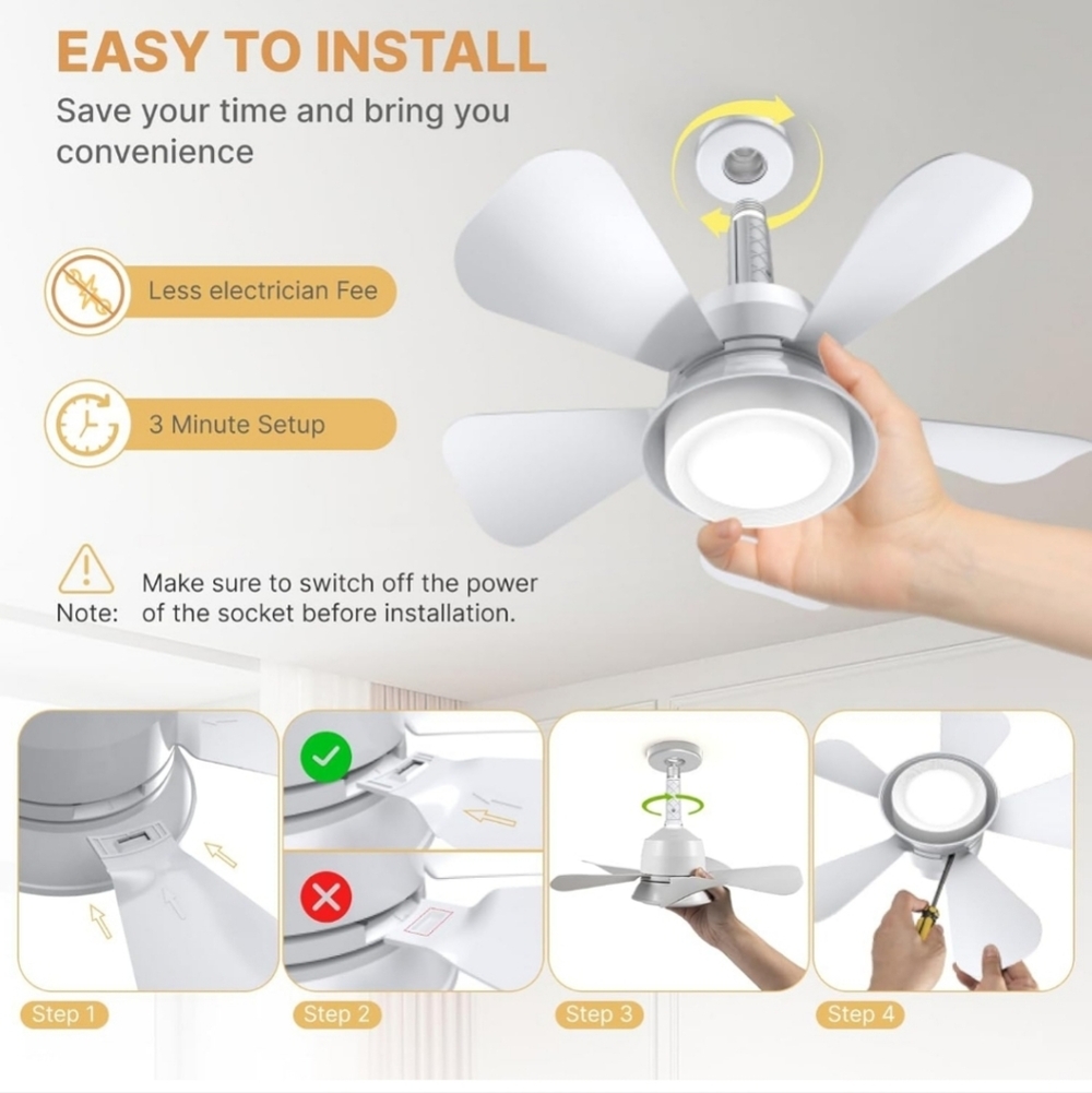 Socket Ceiling Fan - Picture 7 of 7